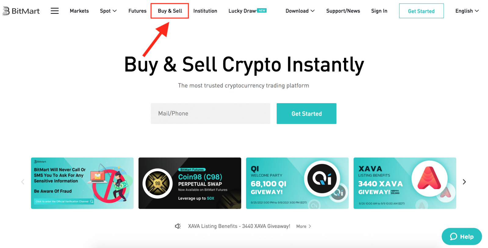 How to Buy Coins with MoonPay in BitMart