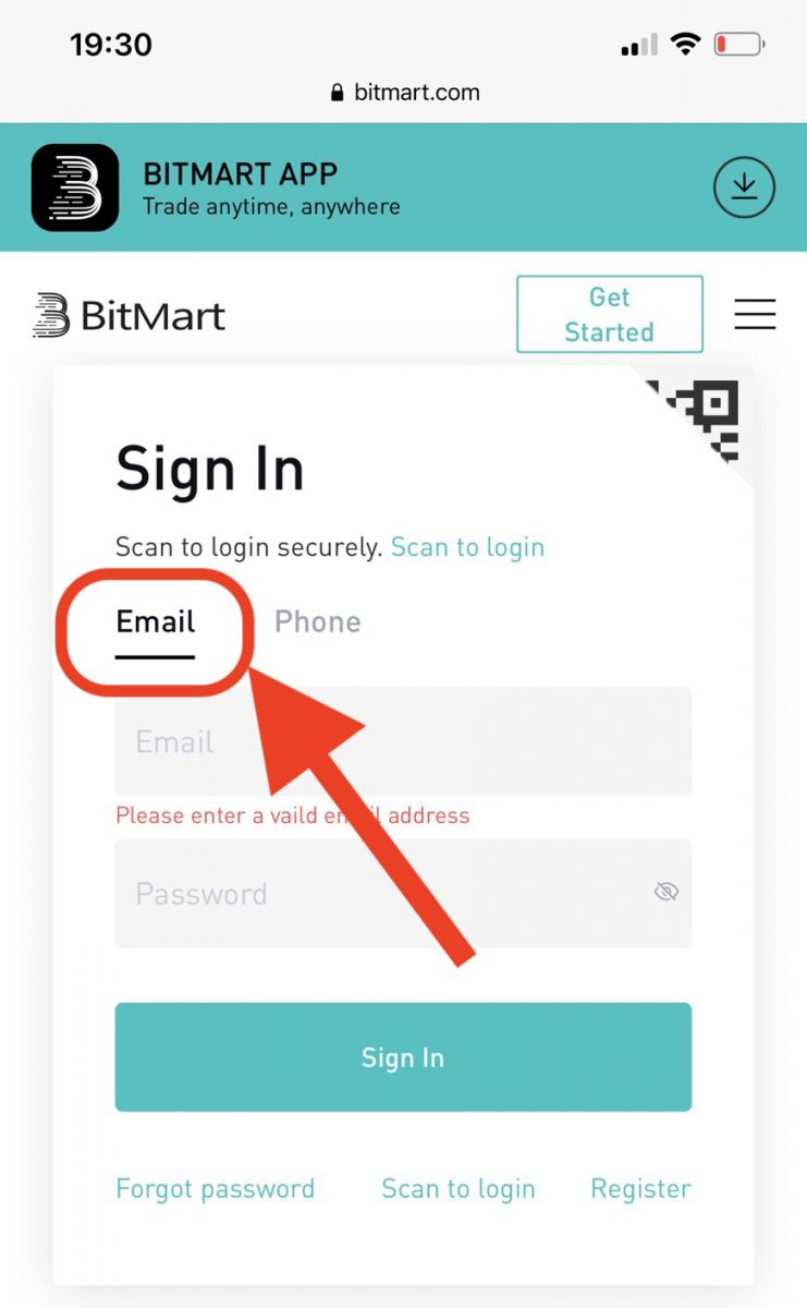 BitMart에 로그인하는 방법